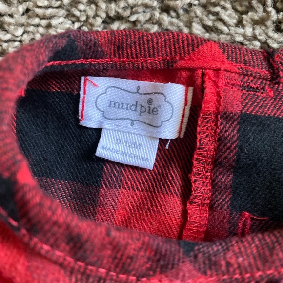 Red and Black Plaid Baby Romper - Picture 2 of 2